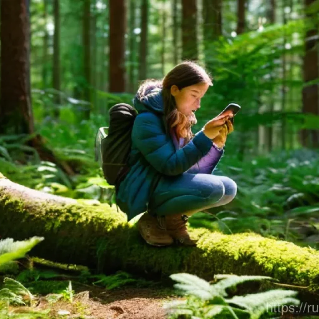 생물종 관찰 기록에서의 협업을 통한 연구 결과 - **Prompt 1: The Focused Naturalist in a Lush Forest**
"A young woman, wearing practical outdoor ...